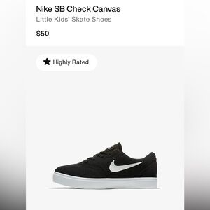 NIB-Nike SB Check Canvas Little Kids' Skate Shoes